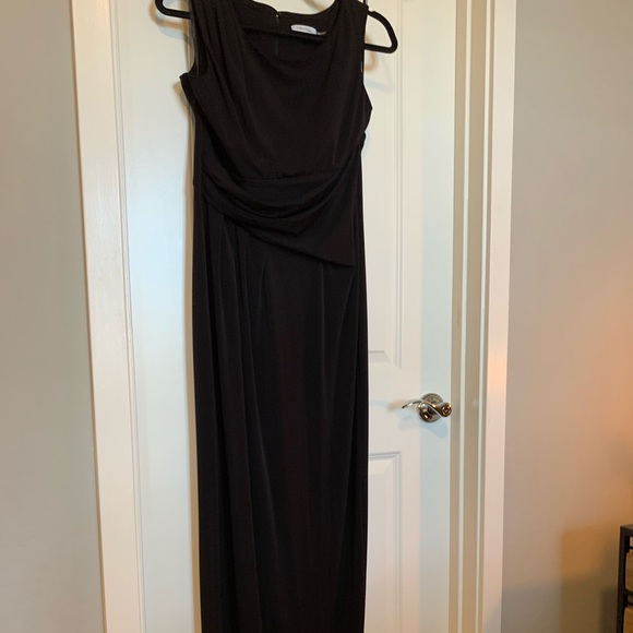 Calvin Klein Black Sleeveless Jersey Gown Size 10 - Picture 4 of 16